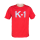 T-Shirt, rot, > 200g, mit K-1 Druck